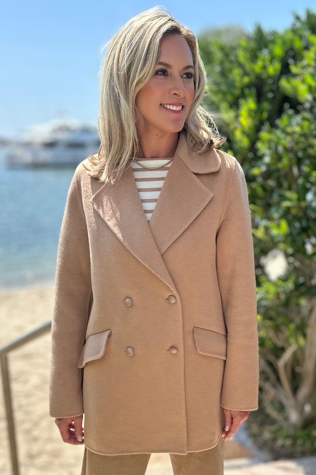 Saint James Ste Elina Camel Peacoat | Pearls San Marino